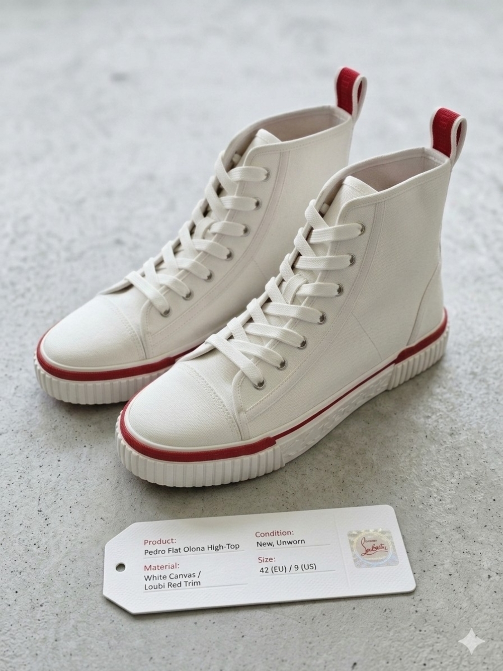 Size 42 US 9 Mens Christian Louboutin Pedro Hi-Top Sneakers NWOB